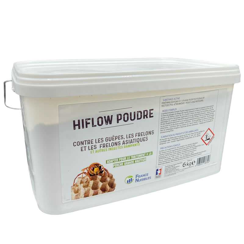 Poudre insecticide pour guêpes et frelons asiatiques, HIFLOW POUDRE PLUS- Seau de 5kg